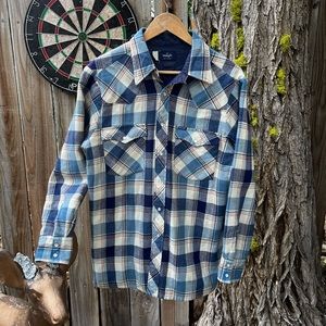 Vintage Wrangler Men’s Insulated Plaid Pearl Snap Shirts Coat Western Jacket.